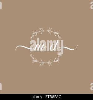 MD handwriting logo of initial signature, wedding and fashion concept design Stock Vector