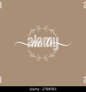 MB handwriting logo of initial signature, wedding and fashion concept design Stock Vector