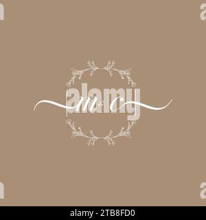 MC handwriting logo of initial signature, wedding and fashion concept design Stock Vector