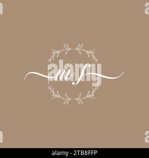 MF handwriting logo of initial signature, wedding and fashion concept design Stock Vector