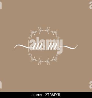 MM handwriting logo of initial signature, wedding and fashion concept design Stock Vector
