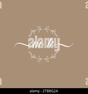 MK handwriting logo of initial signature, wedding and fashion concept design Stock Vector