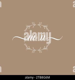 MN handwriting logo of initial signature, wedding and fashion concept design Stock Vector
