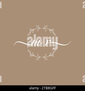 MR handwriting logo of initial signature, wedding and fashion concept design Stock Vector
