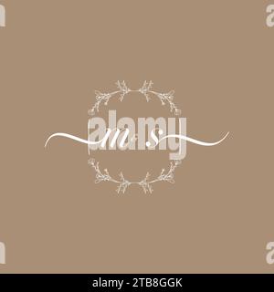 MS handwriting logo of initial signature, wedding and fashion concept design Stock Vector
