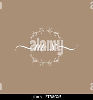 MX handwriting logo of initial signature, wedding and fashion concept design Stock Vector