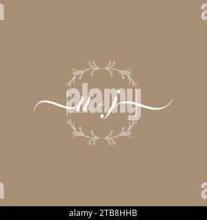 NJ handwriting logo of initial signature, wedding and fashion concept design Stock Vector