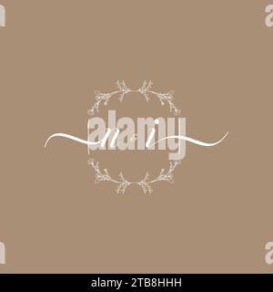NI handwriting logo of initial signature, wedding and fashion concept design Stock Vector