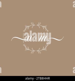 NM handwriting logo of initial signature, wedding and fashion concept design Stock Vector