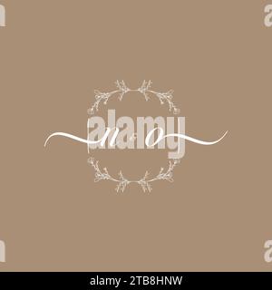 NO handwriting logo of initial signature, wedding and fashion concept design Stock Vector
