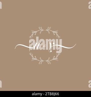 NY handwriting logo of initial signature, wedding and fashion concept design Stock Vector