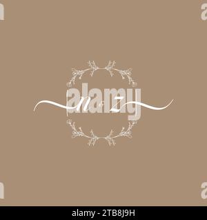NZ handwriting logo of initial signature, wedding and fashion concept design Stock Vector