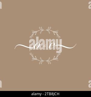 OE handwriting logo of initial signature, wedding and fashion concept design Stock Vector