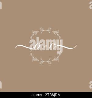 OC handwriting logo of initial signature, wedding and fashion concept design Stock Vector