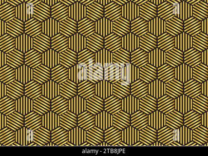 seamless geometric golden pattern background Stock Vector
