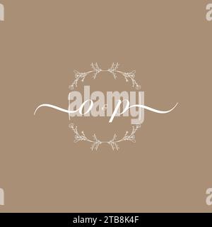 OP handwriting logo of initial signature, wedding and fashion concept design Stock Vector