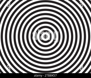 black and white spiral optical illusion background Stock Vector