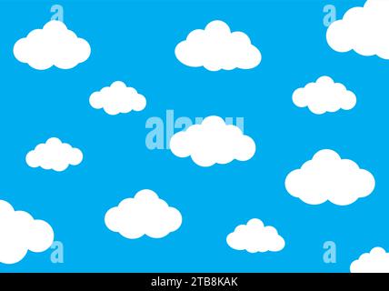 seamless pattern of clouds in blue sky vector illustration Stock Vector