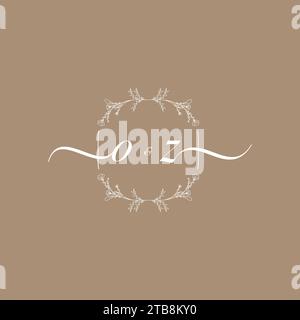 OZ handwriting logo of initial signature, wedding and fashion concept design Stock Vector