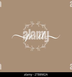 PD handwriting logo of initial signature, wedding and fashion concept design Stock Vector