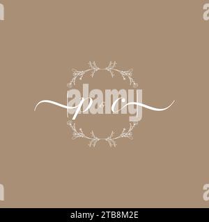 PC handwriting logo of initial signature, wedding and fashion concept design Stock Vector