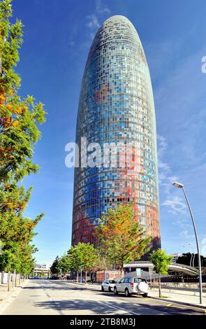 Spain, Barcelona: the Agbar Tower designed by French architect Jean Nouvel (press release only) Stock Photo