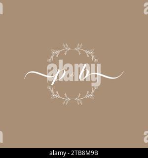 PB handwriting logo of initial signature, wedding and fashion concept design Stock Vector