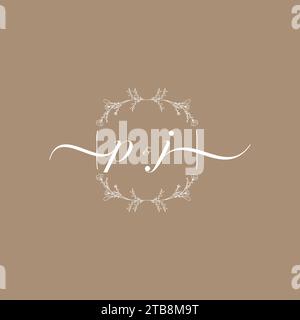 PJ handwriting logo of initial signature, wedding and fashion concept design Stock Vector