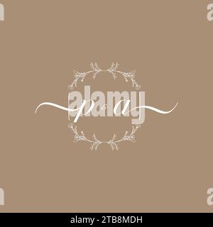 PA handwriting logo of initial signature, wedding and fashion concept design Stock Vector