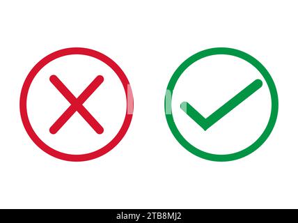 green tick and red cross vector illustration Stock Vector