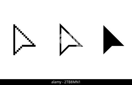 set of arrow cursor on the white background Stock Vector