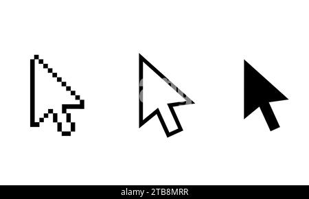 set of arrow cursor on the white background Stock Vector