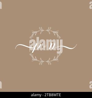 PN handwriting logo of initial signature, wedding and fashion concept design Stock Vector