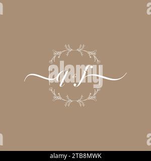 QF handwriting logo of initial signature, wedding and fashion concept design Stock Vector