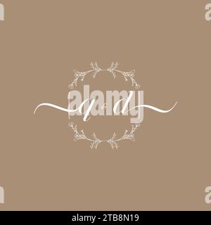 QD handwriting logo of initial signature, wedding and fashion concept design Stock Vector