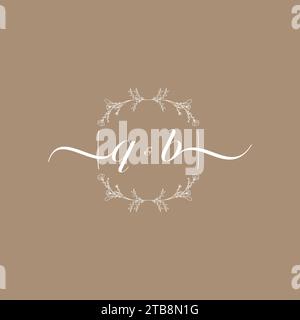 QB handwriting logo of initial signature, wedding and fashion concept design Stock Vector