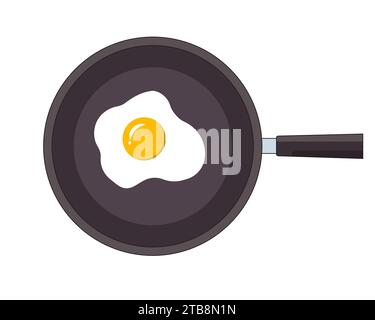 fried eggs on a frying pan vector illustration Stock Vector