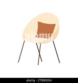 Comfy garden chair. Outdoor lounge furniture, backyard landscape objects cartoon vector illustration Stock Vector
