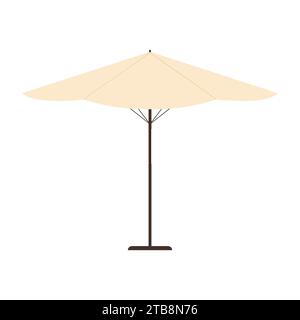 Outdoor patio umbrella. Garden furniture, backyard landscape cartoon vector illustration Stock Vector