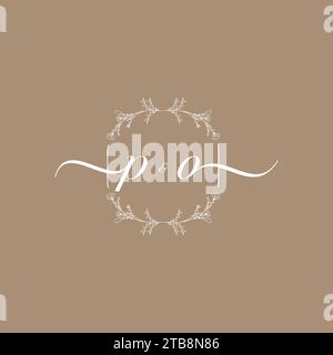 PO handwriting logo of initial signature, wedding and fashion concept design Stock Vector
