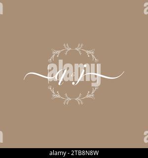 QJ handwriting logo of initial signature, wedding and fashion concept design Stock Vector