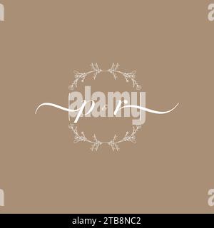 PR handwriting logo of initial signature, wedding and fashion concept design Stock Vector