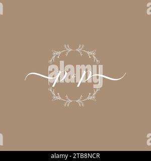 PP handwriting logo of initial signature, wedding and fashion concept design Stock Vector