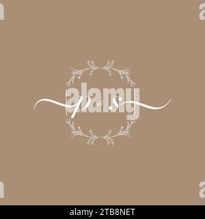 PS handwriting logo of initial signature, wedding and fashion concept design Stock Vector