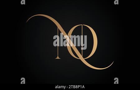 Luxury Initial NO or ON Monogram Text Letter Logo Design Stock Vector