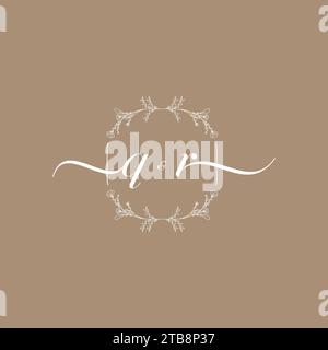 QR handwriting logo of initial signature, wedding and fashion concept design Stock Vector