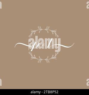 PL handwriting logo of initial signature, wedding and fashion concept design Stock Vector