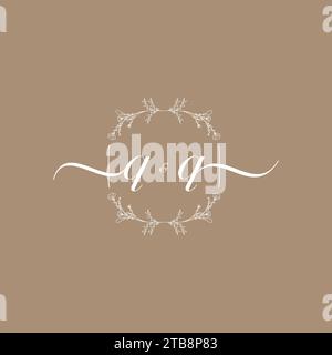 QQ handwriting logo of initial signature, wedding and fashion concept design Stock Vector