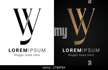Luxury Initial VY or YV Monogram Text Letter Logo Design Stock Vector