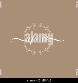 QW handwriting logo of initial signature, wedding and fashion concept design Stock Vector